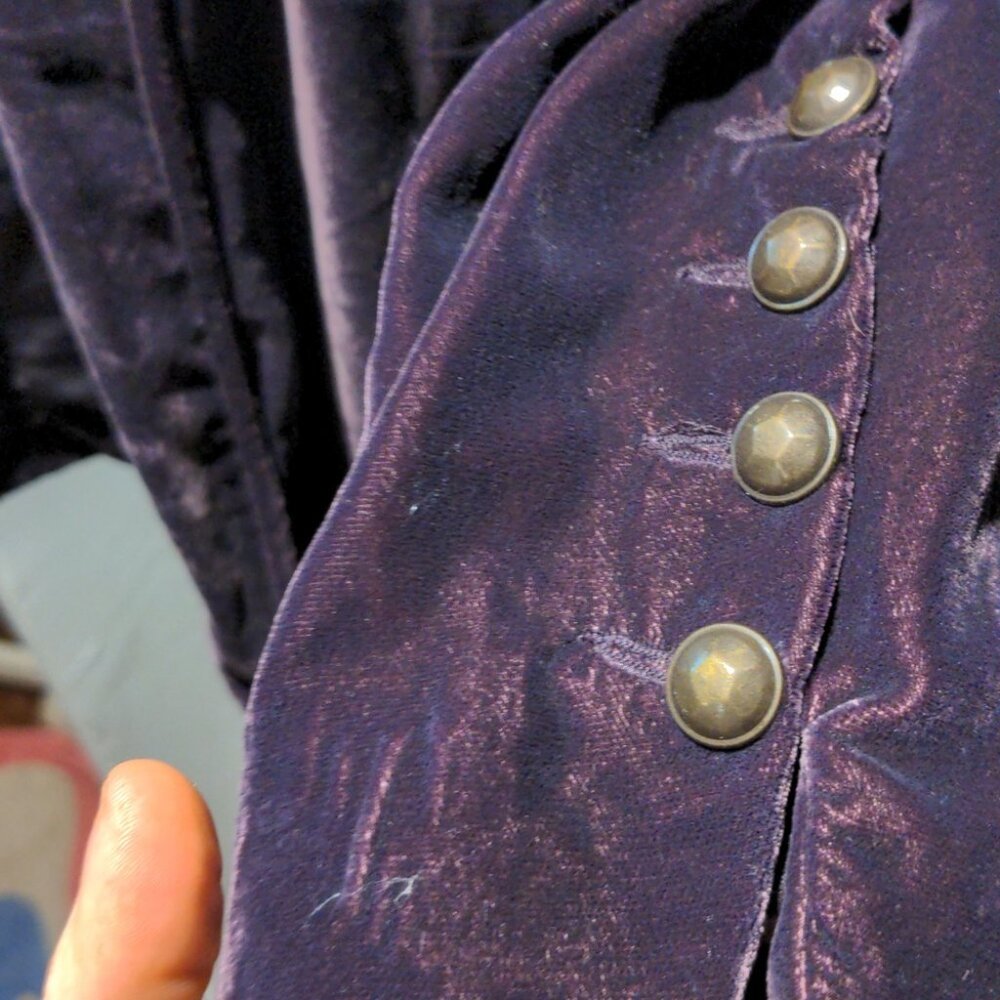 Free People Yesterday's Muse Velvet Purple Jacket Blazer Sizet XS - Picture 10 of 11